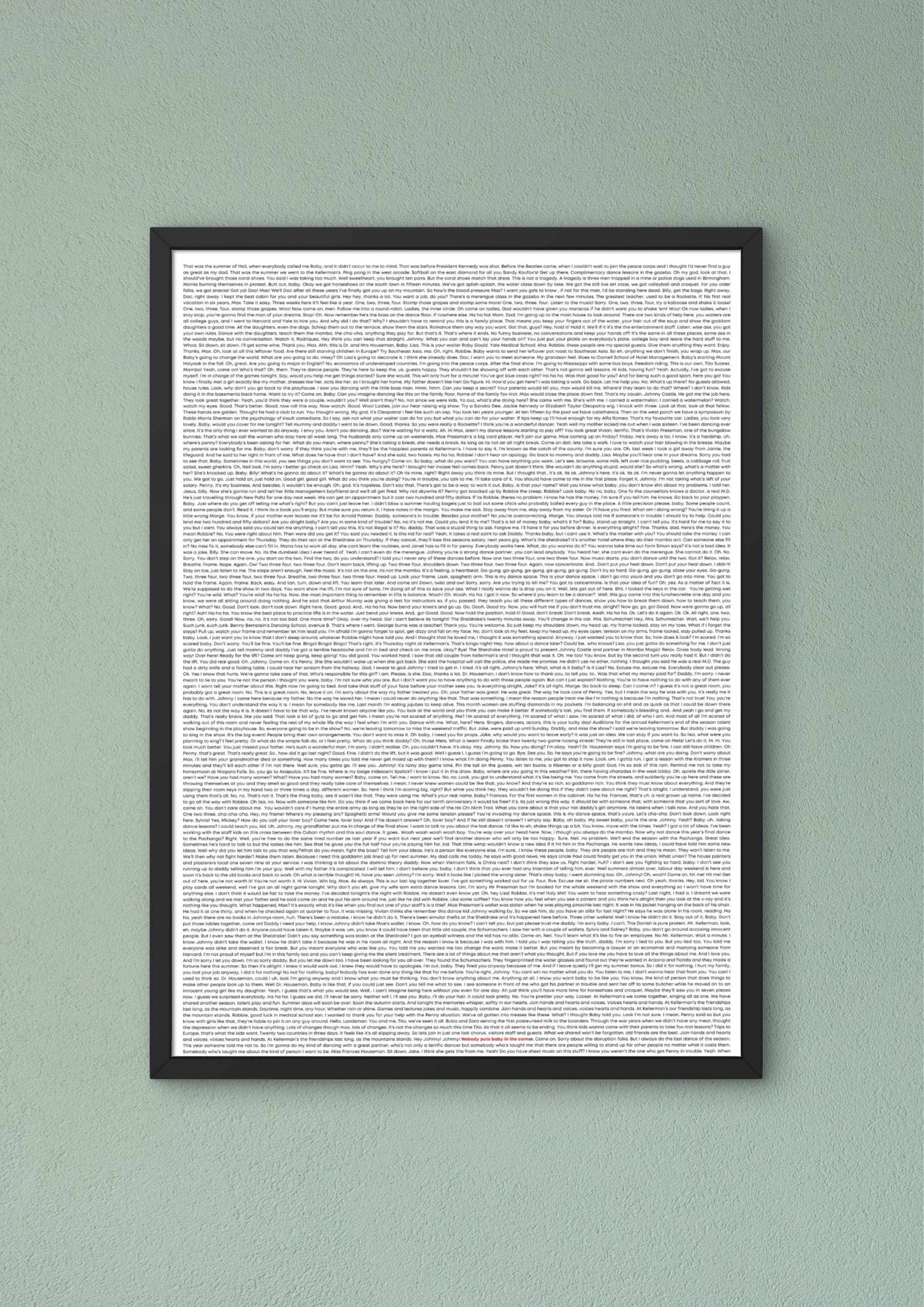 Dirty Dancing Entire Script Digital Print Etsy