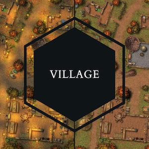 Village Battle Map 4K 2K, DnD Kaart, Dungeons and Dragons, Roll20, Foundry VTT, Fantasy Grounds, Owlbear Rodeo, D&D Digitale Kaart, Pathfinder