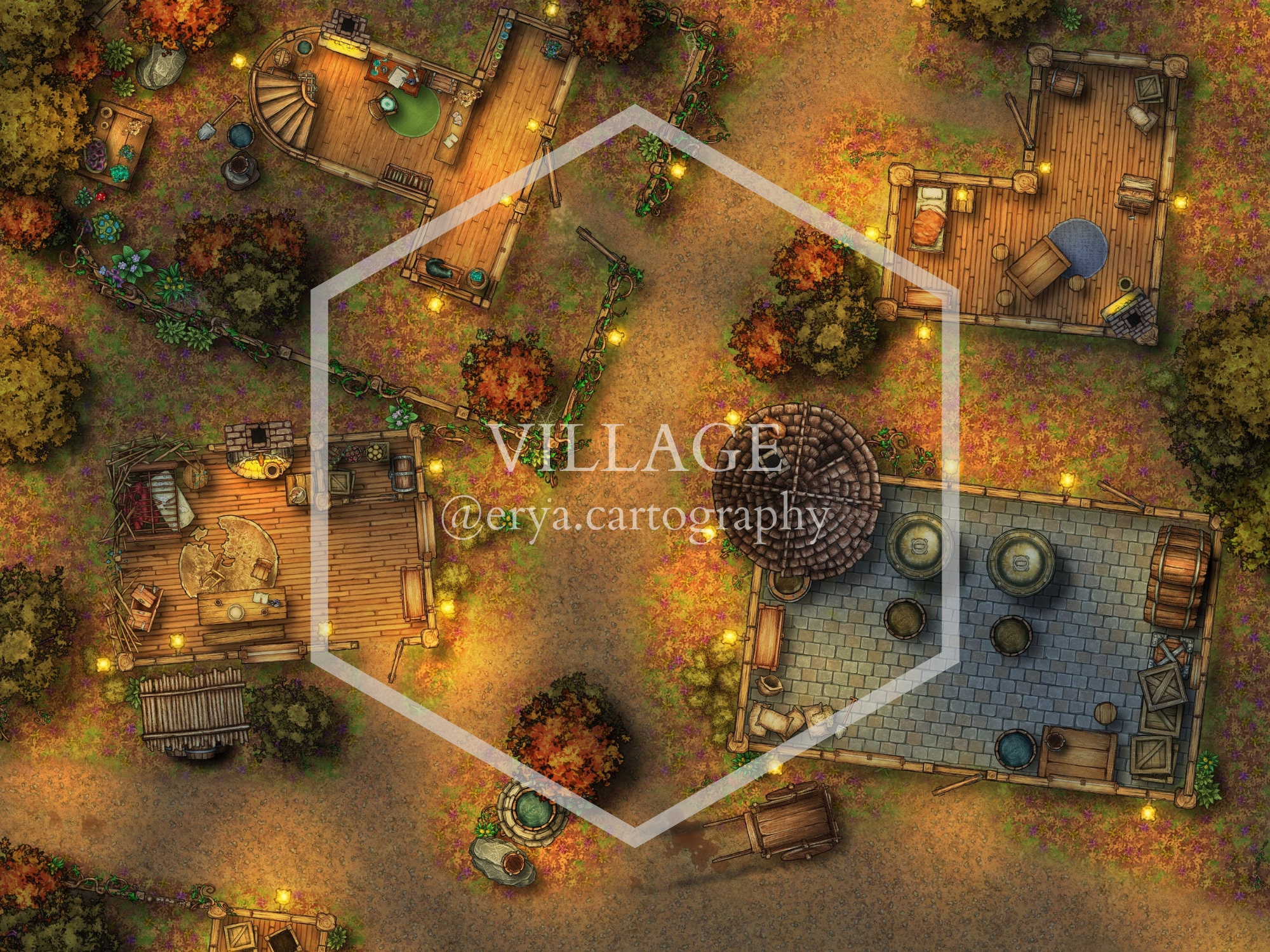 Village Battle Map 4K 2K Dnd Map Dungeons and Dragons - Etsy Canada
