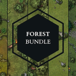 Forest Bundle Battle Maps 2K, mapa DnD, Dungeons and Dragons, Roll20, Foundry VTT, Fantasy Grounds, Owlbear Rodeo, mapa digital D&D
