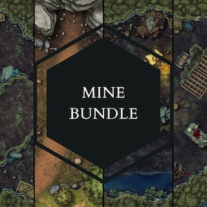 Mine Bundle 2K 4K, 4 cartes de bataille, carte DnD, Donjons et Dragons, Roll20, VTT de fonderie, Fantasy Grounds, carte numérique D&D, Pathfinder