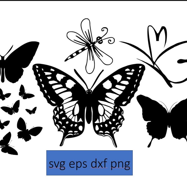 Detailed Butterfly Images - SVG, eps, dxf, PNG for Cricut or Silhouette Machines, crafts or art projects!