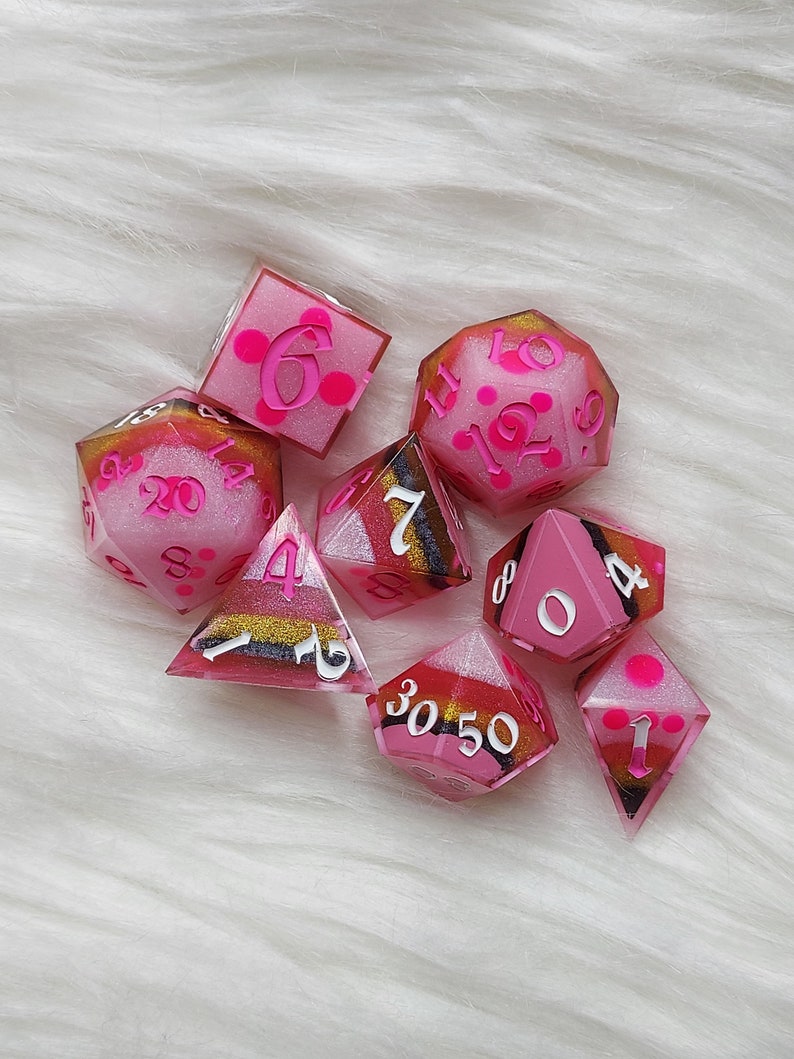 A Spider of Many Talents D&D Dice Set Angel Dust Hazbin Hotel image 1