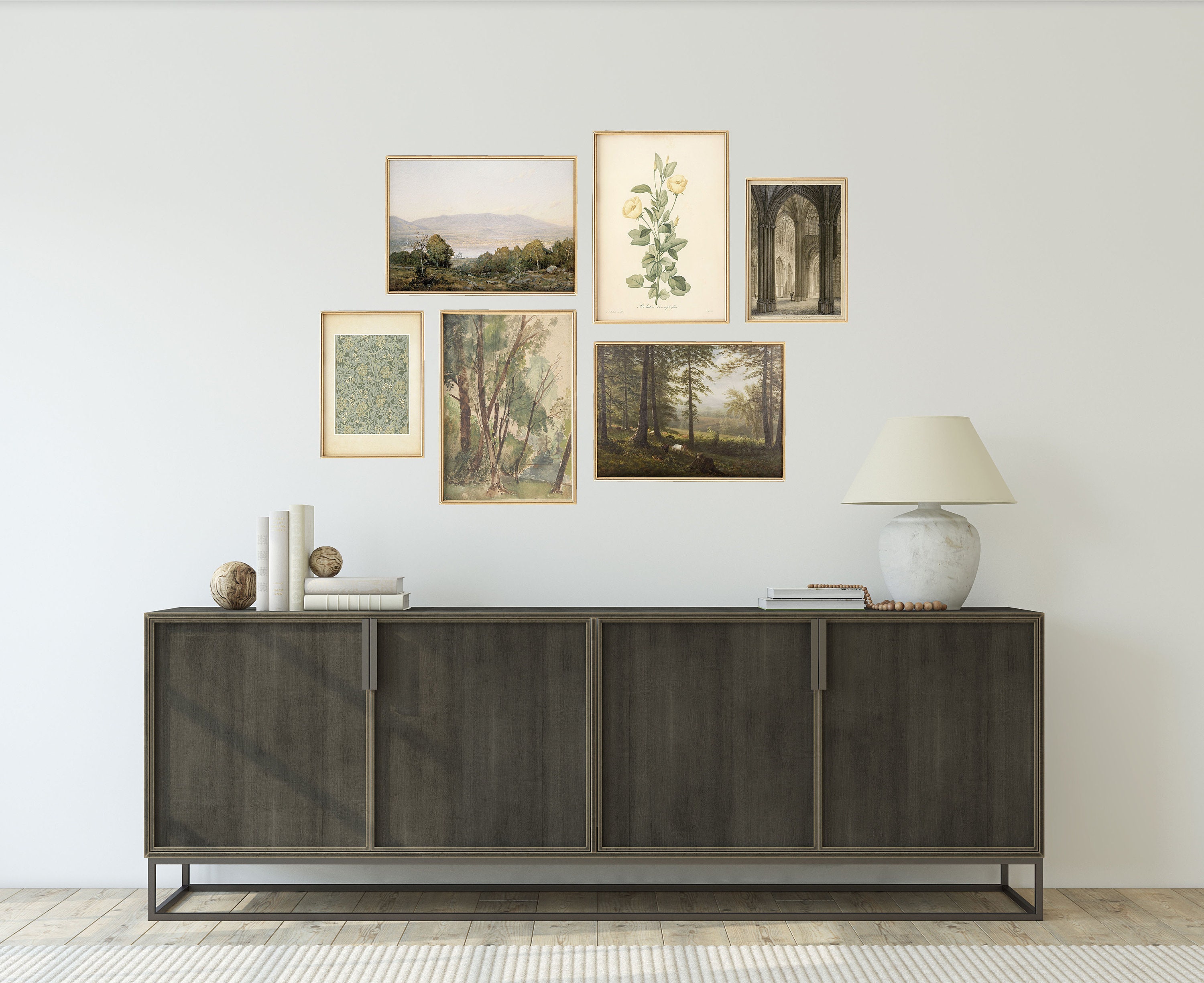 Vintage Gallery Wall Art Set Gallery Wall Print SET Muted Farmhouse 