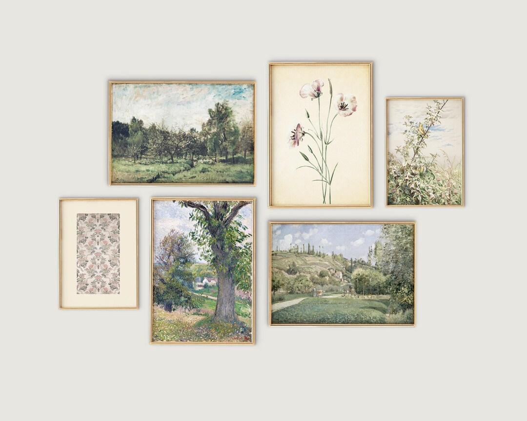 Vintage Landscape Art Prints: French Country Gallery Wall Set (digital ...