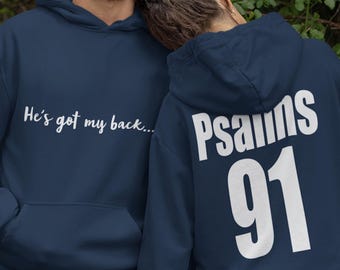 Christian Hoodie Psalm 91 Faith Graphic Sweatshirt Inspirational Bible Verse Christmas Gift
