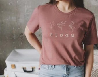 Bloom Floral Graphic T-shirt, Unisex Jersey Tee