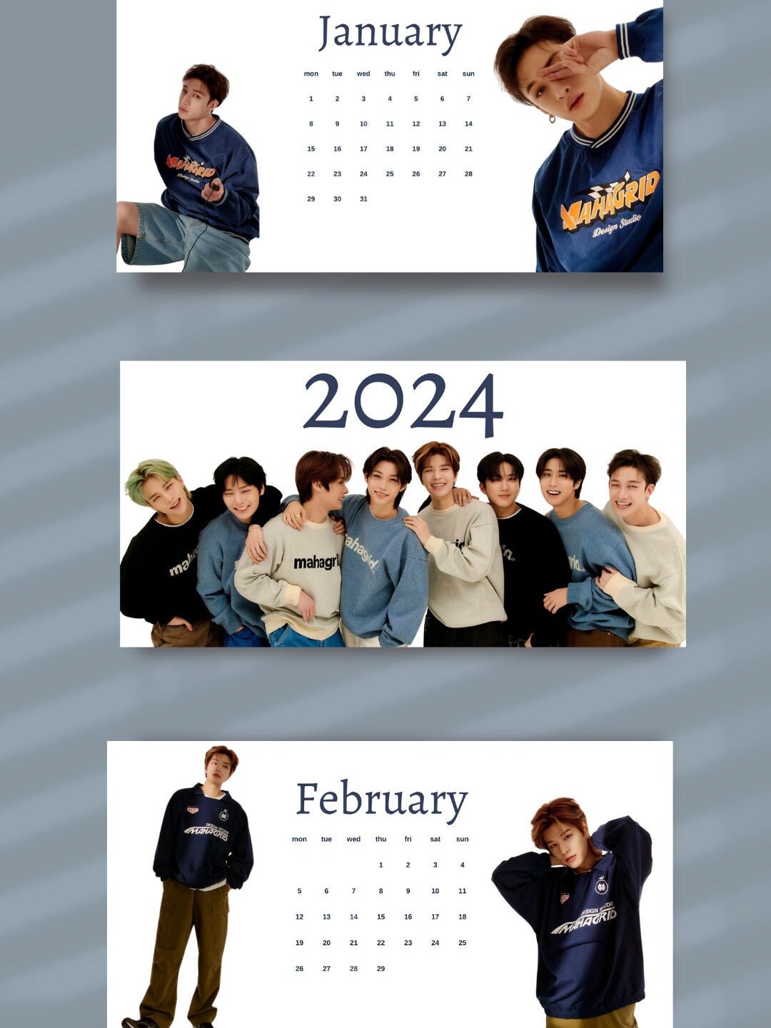 Stray Kids Digital Inspired Calendar Printable Calendar 2024 Kpop Merch Calendar 2025 Stray Kids
