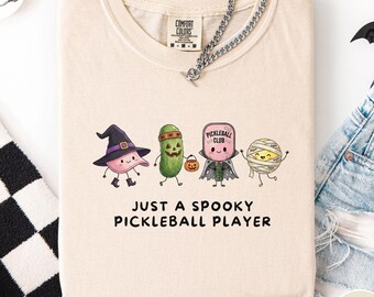 Halloween Pickleball Lover Shirt, Funny Pickleball Player Tee, Spooky Pickleball Comfort Colors Shirt, Pickleball Halloween Gift