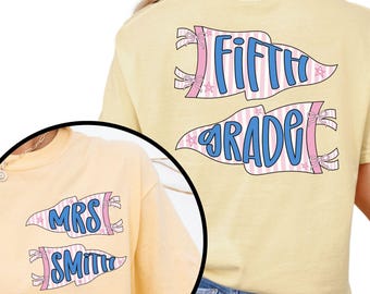 Personalized Fifth Grade Teacher Shirt, Comfort Colors Tshirt, Back To School Gift, Custom 5th Grade Teacher Tee, First Day of School