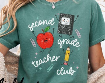 2nd Grade Teacher Shirt, Comfort Colors, Second Grade Teacher, Elementary School, Back to School Gift, First Day of School Tee