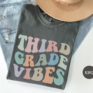 Third Grade Vibes Shirt, Kids Comfort Colors, Back to School Shirt, 3rd Grade Tshirt, Elementary Tee, First Day of School