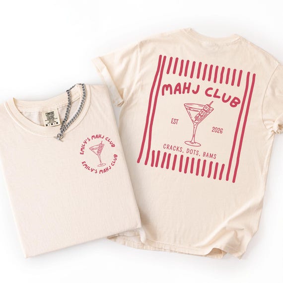 Personalized Mahjong Shirt, Comfort Colors, Mahjong Gift Ideas, Custom Mahjong Tshirt, Mahjong Tee, Mahjong Club Gift, Martini Shirt