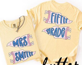 Personalized Fifth Grade Teacher Shirt, Comfort Colors Tshirt, Back To School Gift, Custom 5th Grade Teacher Tee, First Day of School