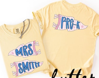 Personalized Pre K Teacher Shirt, Custom Teacher Name Shirt, Comfort Colors, Back to School Teacher Tee, Teacher Gift, First Day of School