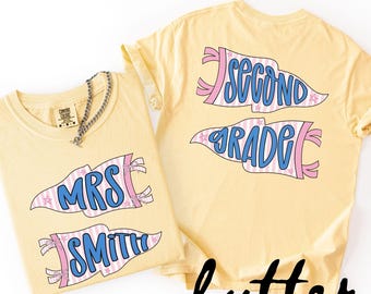 Personalized Second Grade Teacher Shirt, Comfort Colors Tshirt, Back To School Gift, Custom 2nd Grade Teacher Tee, First Day of School