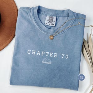 Chapter 70 Birthday Shirt, Comfort Colors, Seventieth Bday Tshirt, 70th Birthday Gift, Book Lover, Reader Gift, Librarian Bday Gift