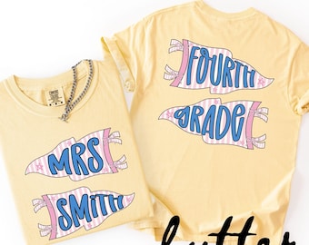 Personalized Fourth Grade Teacher Shirt, Comfort Colors Tshirt, Back To School Gift, Custom 4th Grade Teacher Tee, First Day of School