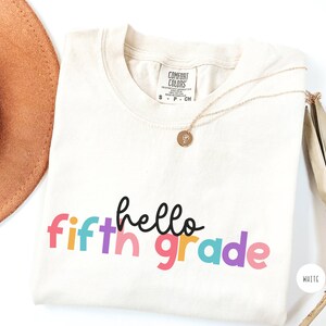 KIDS Hello Fifth Grade Shirt, Comfort Colors, 5th Grade Student Gift, First Day of School Tshirt, Back to School