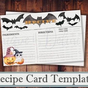 PRINTABLE 4x6 Halloween Fall Recipe Card | Printable Recipe Card Template | Instant Download | Easy to Use | Ready to Use