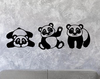 Espejo acrílico con forma de panda bebé, decoración de pared, arte para la habitación del bebé