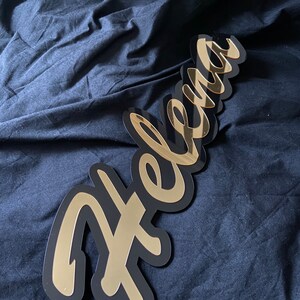 Letrero con nombre personalizado, letrero de pared con letras especiales, logotipo personalizado offset