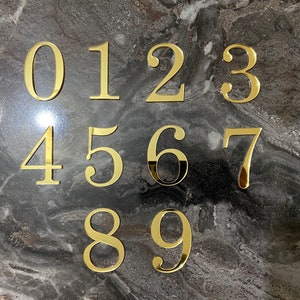 Chiffres dorés personnalisés - Chiffres pour la date - Date de mariage - Numéros de porte - Numéro d'horloge murale - Panneau personnalisé