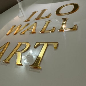 Letras doradas personalizadas, letrero de decoración de boda con letras del alfabeto, letrero acrílico dorado - Logotipo personalizado