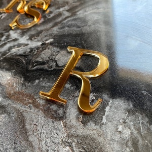 Letras personalizadas, letras de espejo, letras acrílicas, letras doradas, letras del alfabeto plateadas, letreros con letras