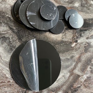 Schwarze Acryl-Kreisscheiben, schwarze Runden, Kunststoffrohlinge, 1/8 &quot;dicke Runden
