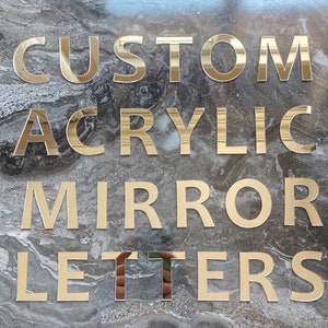 Letras de espejo de acrílico personalizadas - Logotipo de acrílico personalizado - Letrero de acrílico