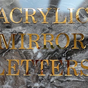 Custom Letters, Acrylic Letters for Sign, Wall Letters, Mirror 3d Lettering, Editable Gold Words