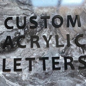 Black Acrylic Letters - Bold Letters for Wall - Custom Black Wedding Words - Personalized Logo Design - Acrylic Sign
