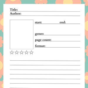 Digital Book Journal Template Etsy Digital Book Journal Template Etsy