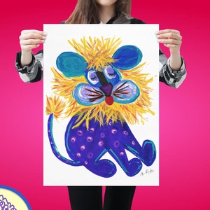 Lion Poster Nursery Decor - Boy, Girls&#39; Decor - Nursery Art - Animal Nursery Art - Children&#39;s Room Wall Hangings - Gifts for Kids