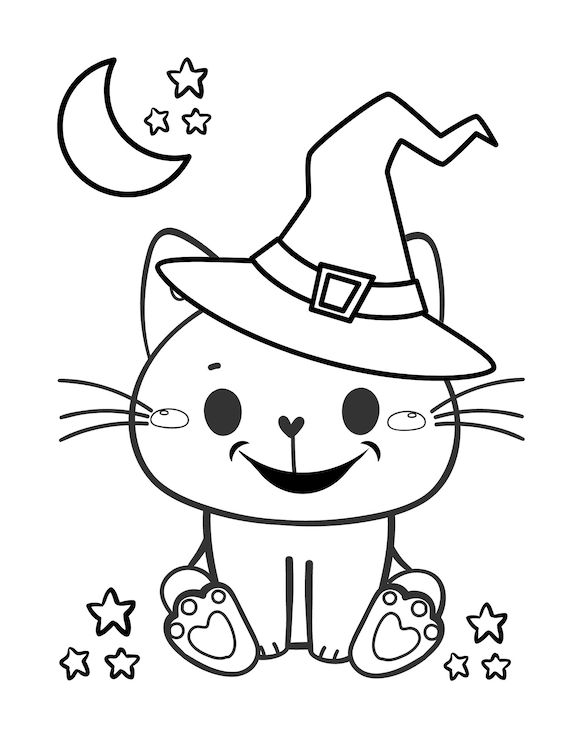 Halloween Cat Coloring Pages - Il 570xN.4218303812 Gupv