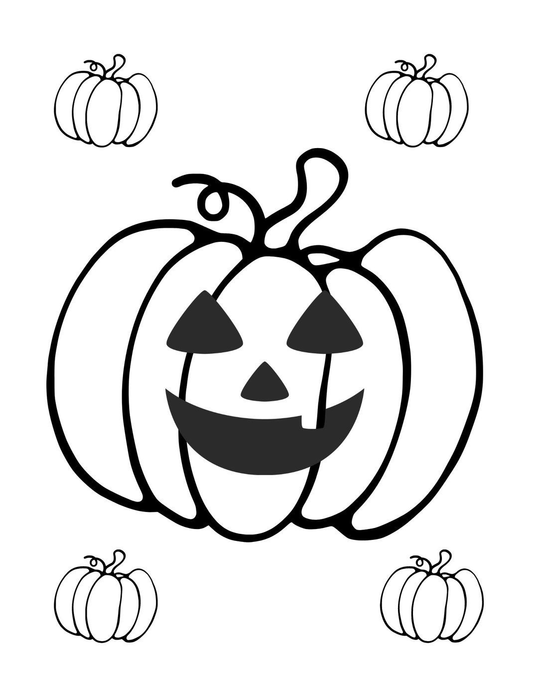 Pumpkin Coloring Page - Etsy