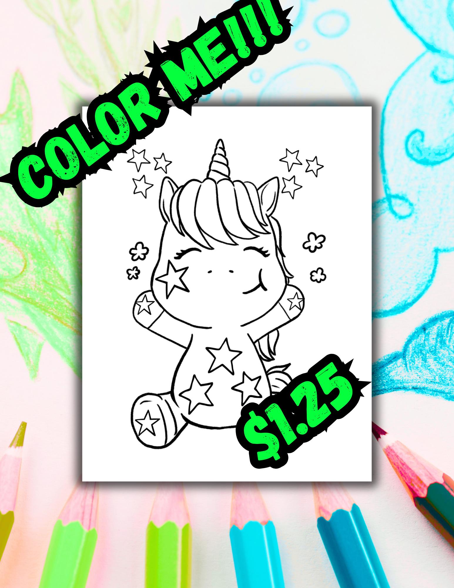 Unicorn Star Coloring Pages Single Coloring Page Unicorn And Space