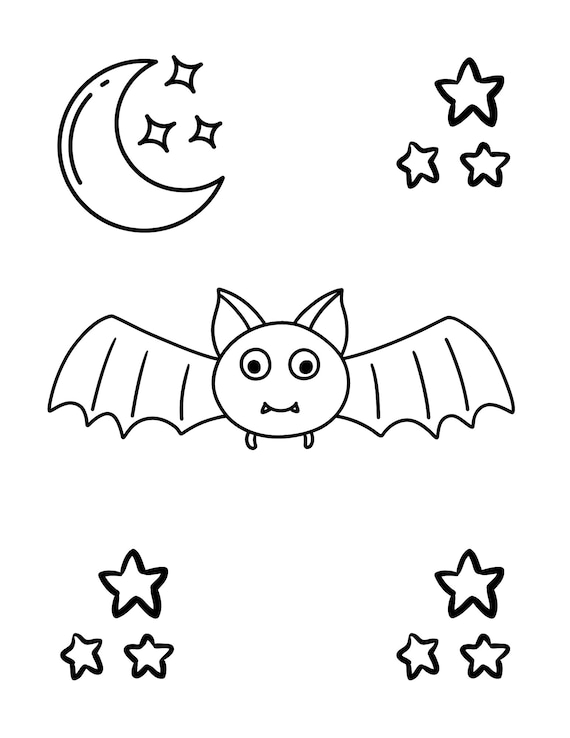 Bat Halloween Coloring Pages