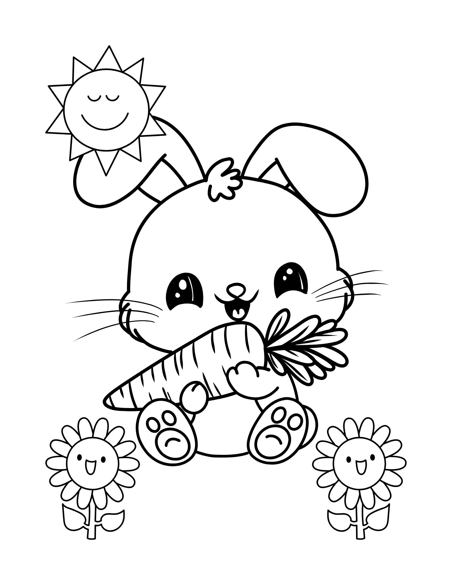 Cute Easter Bunny Coloring Page – Perfect for Kids - Etsy