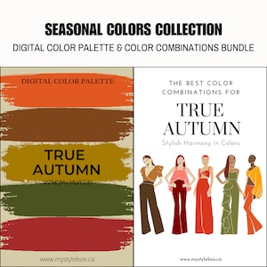 True Autumn Season Digital Color Palette and Color Combinations Bundle
