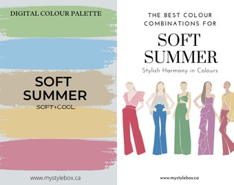 Soft Summer Season Digital Color Palette and Color Combinations Bundle