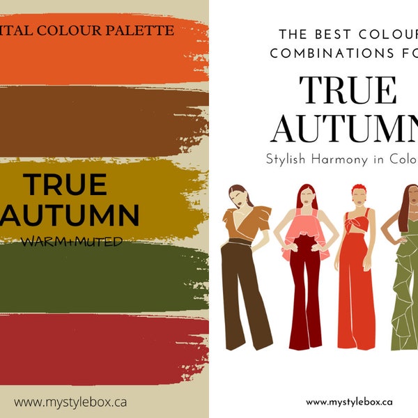 True Autumn Season Digital Color Palette and Color Combinations Bundle