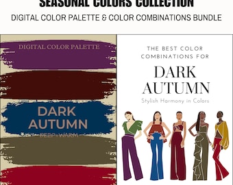 Dark Autumn Season Digital Color Palette and Color Combinations Bundle