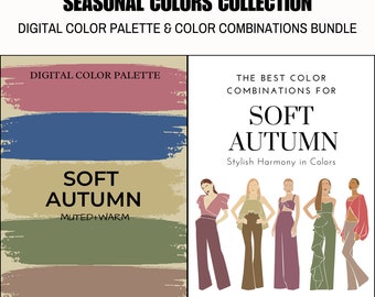 Zachte herfstseizoen digitaal kleurenpalet en kleurencombinatiebundel
