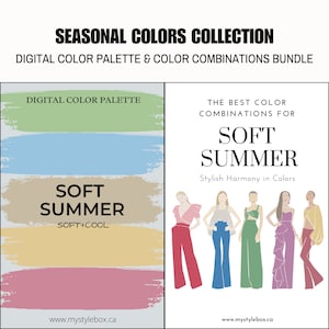 Soft Summer Season Digital Color Palette and Color Combinations Bundle