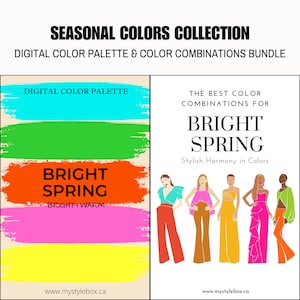 Bright Spring Season Digital Color Palette and Color Combinations Bundle