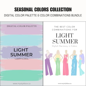 Light Summer Season Digital Color Palette and Color Combinations Bundle
