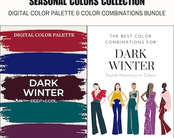 Dark Winter Season Digital Color Palette and Color Combinations Bundle