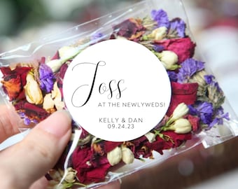 Flower Petal Confetti Toss Bags with Customizable Labels